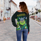 Canberra Women Off Shoulder Sweater Raiders Viking Simple Indigenous - Vibe Hoodie