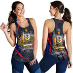 Aboriginal Women's Racerback Tank, Australian Coat of Arms - Aussie Spirit - Vibe Hoodie