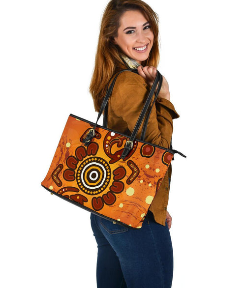 aboriginal-large-leather-tote-bag-baby-kangaroo-and-dot-painting-patterns
