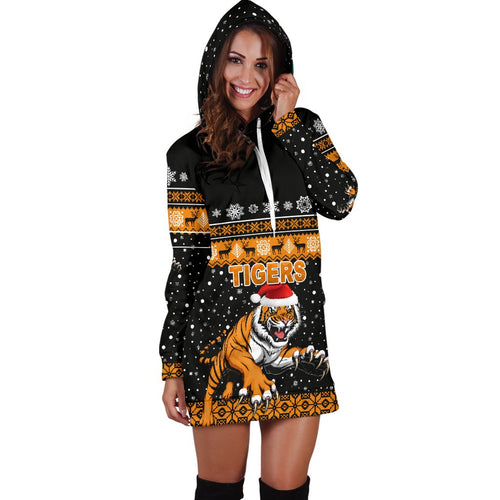 wests-christmas-womens-hoodie-dress-tigers-unique-vibes-black