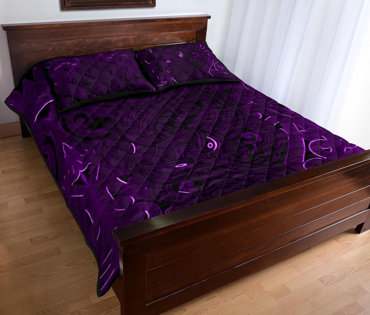 new-zealand-quilt-bed-set-maori-gods-quilt-and-pillow-cover-tumatauenga-god-of-war-purple