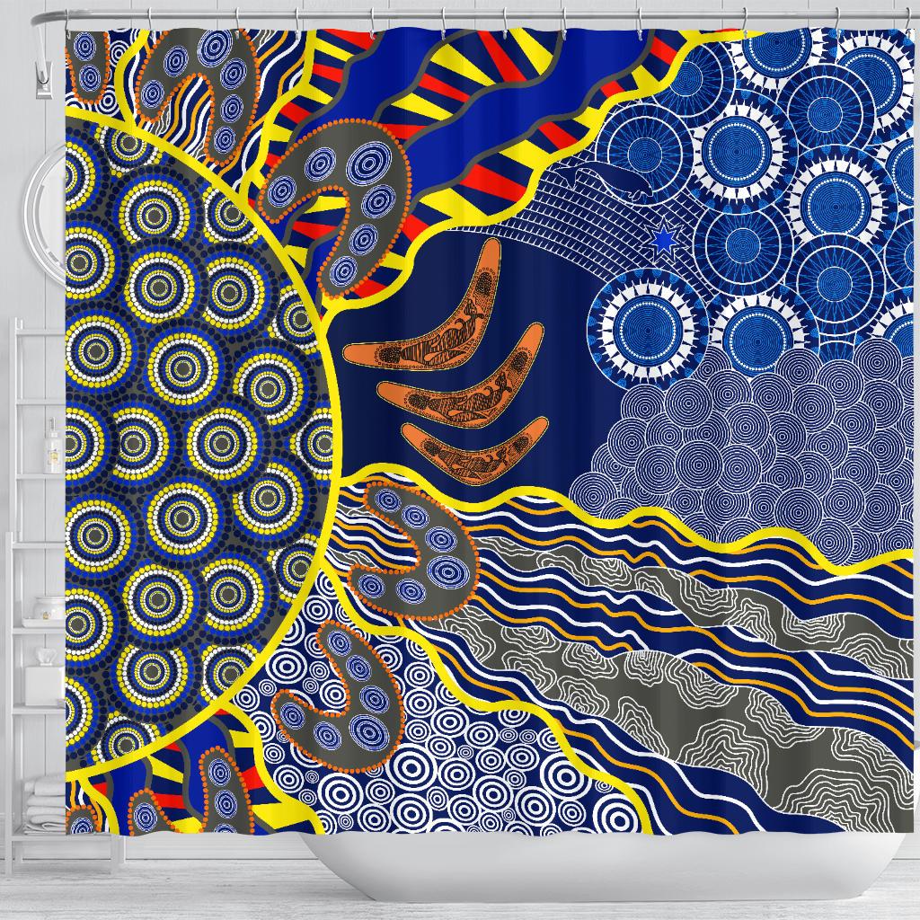 aboriginal-shower-curtain-australian-boomerang-dot-painting-art