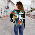 (Custom Personalised) Power Naidoc Week Women's Off Shoulder Sweater Adelaide Special Version - Custom Text and Number - Vibe Hoodie
