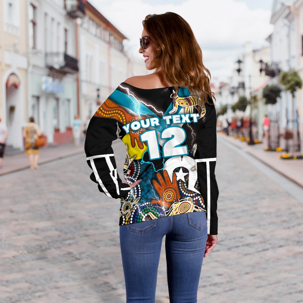 (Custom Personalised) Power Naidoc Week Women's Off Shoulder Sweater Adelaide Special Version - Custom Text and Number - Vibe Hoodie