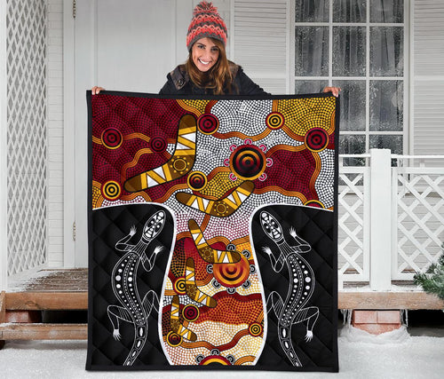 premium-quilt-aboriginal-dot-painting-lizard-quilt