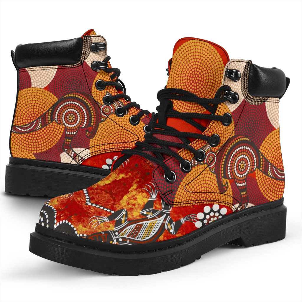 aboriginal-boots-kangaroo-patterns-circle-dot-painting-style-and-crocodile