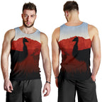 mens-tank-top-australian-nature-with-emu-and-kangaroo