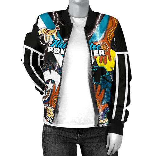 custom-personalised-power-naidoc-week-womens-bomber-jacket-adelaide-special-version-custom-text-and-number