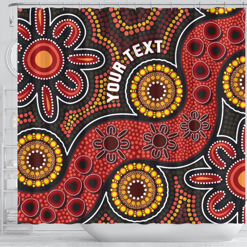 custom-aboriginal-shower-curtain-indigenous-circle-dot-painting-style-1