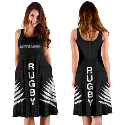 New Zealand Rugby Aotearoa Rugby Fern Women Midi Dress - Vibe Hoodie
