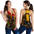 Canada Women'S Racerback Tank - Canadian Firefighter 3D - Vibe Hoodie