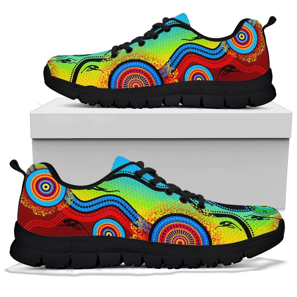 aboriginal-sneakers-flower-dot-painting-blue-dream