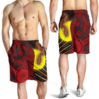 aboriginal-mens-shorts-indigenous-snake-sun-dot-painting