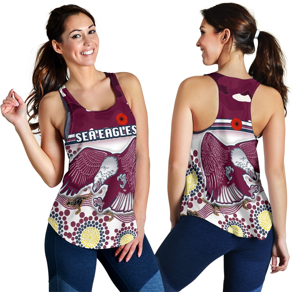 Sea Eagles Anzac Day Women Racerback Tank Simple Indigenous Camouflage - Vibe Hoodie