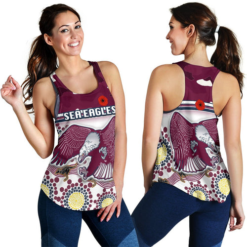 Sea Eagles Anzac Day Women Racerback Tank Simple Indigenous Camouflage - Vibe Hoodie