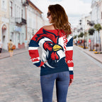 Australia Roosters Women's Off Shoulder Sweater Sydney - Vibe Hoodie