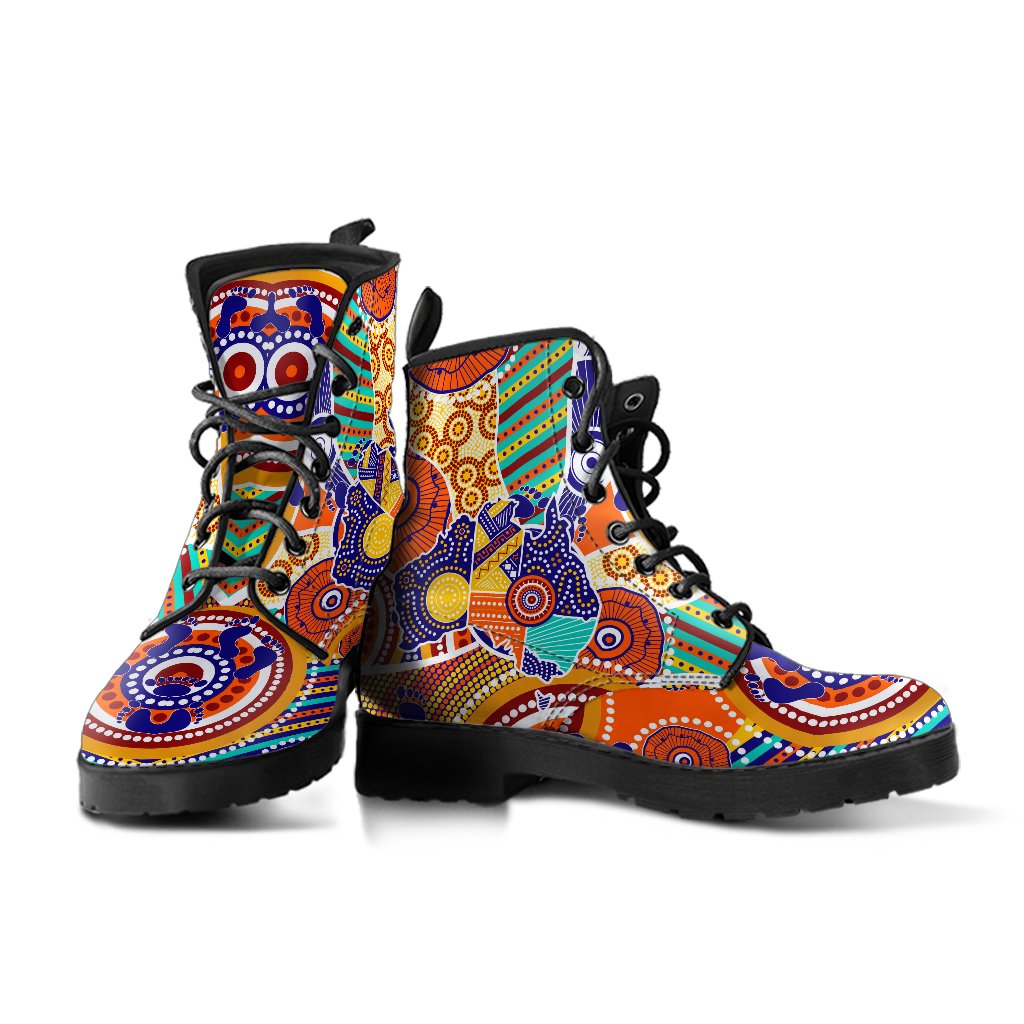 aboriginal-leather-boots-australian-map-dot-painting