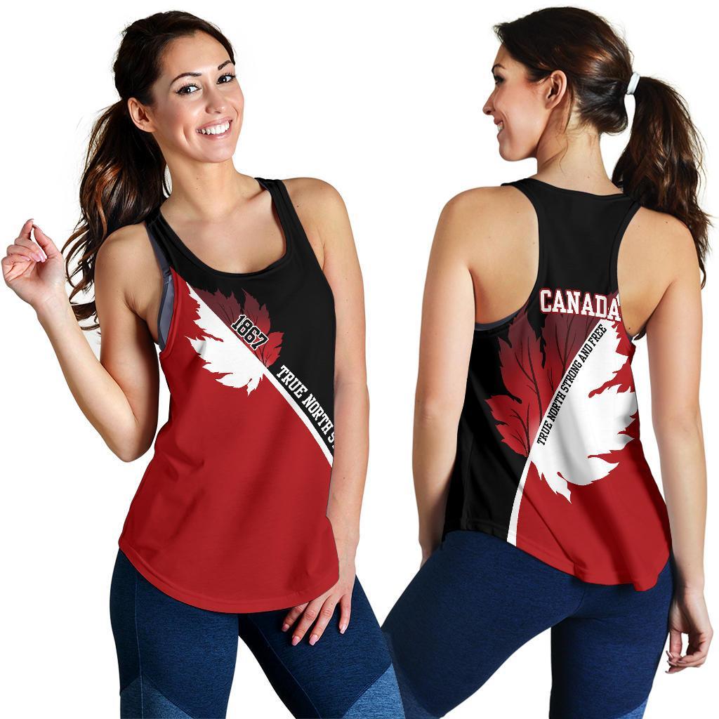 Canada Strong And Free Women'S Racerback Tank - Vibe Hoodie