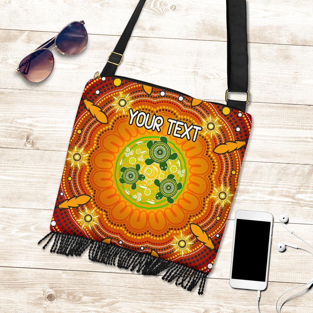 custom-text-aboriginal-crossbody-boho-handbag-turtle-circle-dot-painting-art