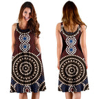 Midi Dress - Aboriginal Dot Painting Dress Ver08 - Vibe Hoodie