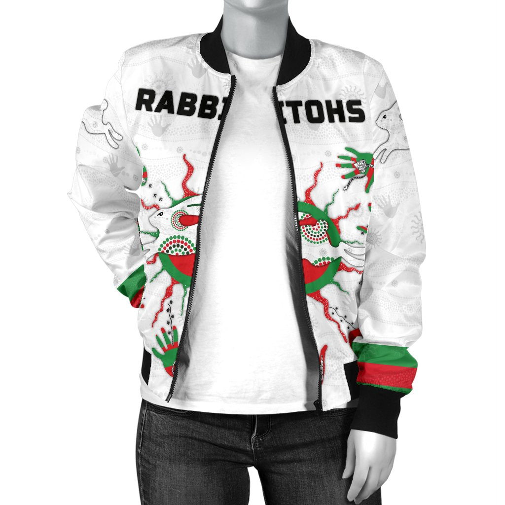 rabbitohs-indigenous-bomber-jacket-for-women-animals-aboriginal