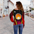 Off Shoulder Sweater - Australian Aboriginal Flags Symbolic Meaning - Vibe Hoodie
