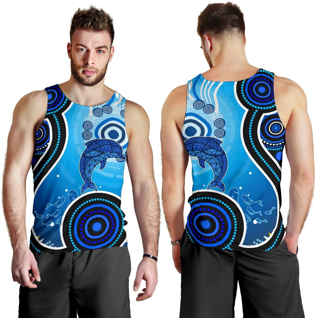 aboriginal-mens-tank-top-dolphin-and-aboriginal-dot-patterns
