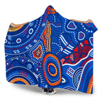 aboriginal-hooded-blanket-indigenous-footprint-patterns-blue-color