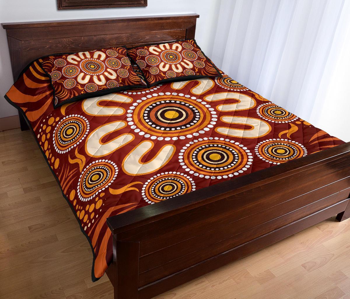 aboriginal-quilt-bed-set-circle-flowers-patterns-ver03