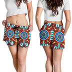 Aboriginal All Over Print Women's Shorts - Indigenous Circle Dot Painting Ver02 - Vibe Hoodie