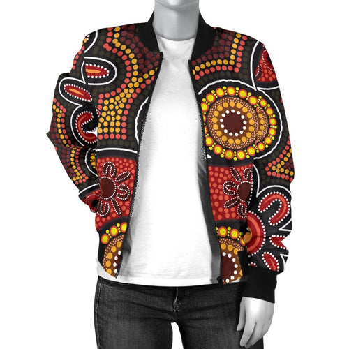 aboriginal-womens-bomber-jacket-indigenous-circle-dot-painting-style-1