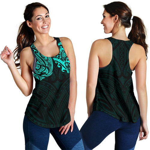 New Zealand Women'S Racerback Tank , Maori Polynesian Tattoo Turquoise - Vibe Hoodie