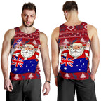 christmas-personalised-mens-tank-top-australia-santa-claus-hold-the-flag-red