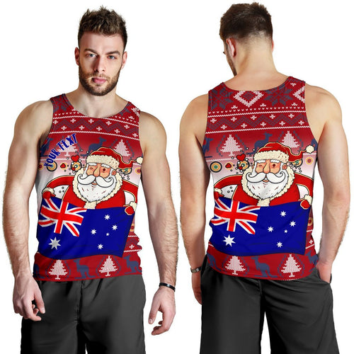 christmas-personalised-mens-tank-top-australia-santa-claus-hold-the-flag-red