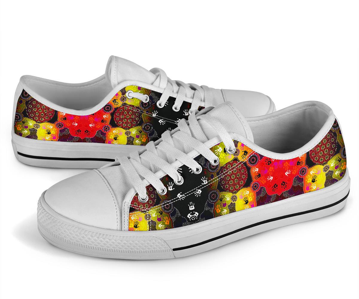 aboriginal-low-top-shoes-indigenous-circle-dot-painting-hand-art
