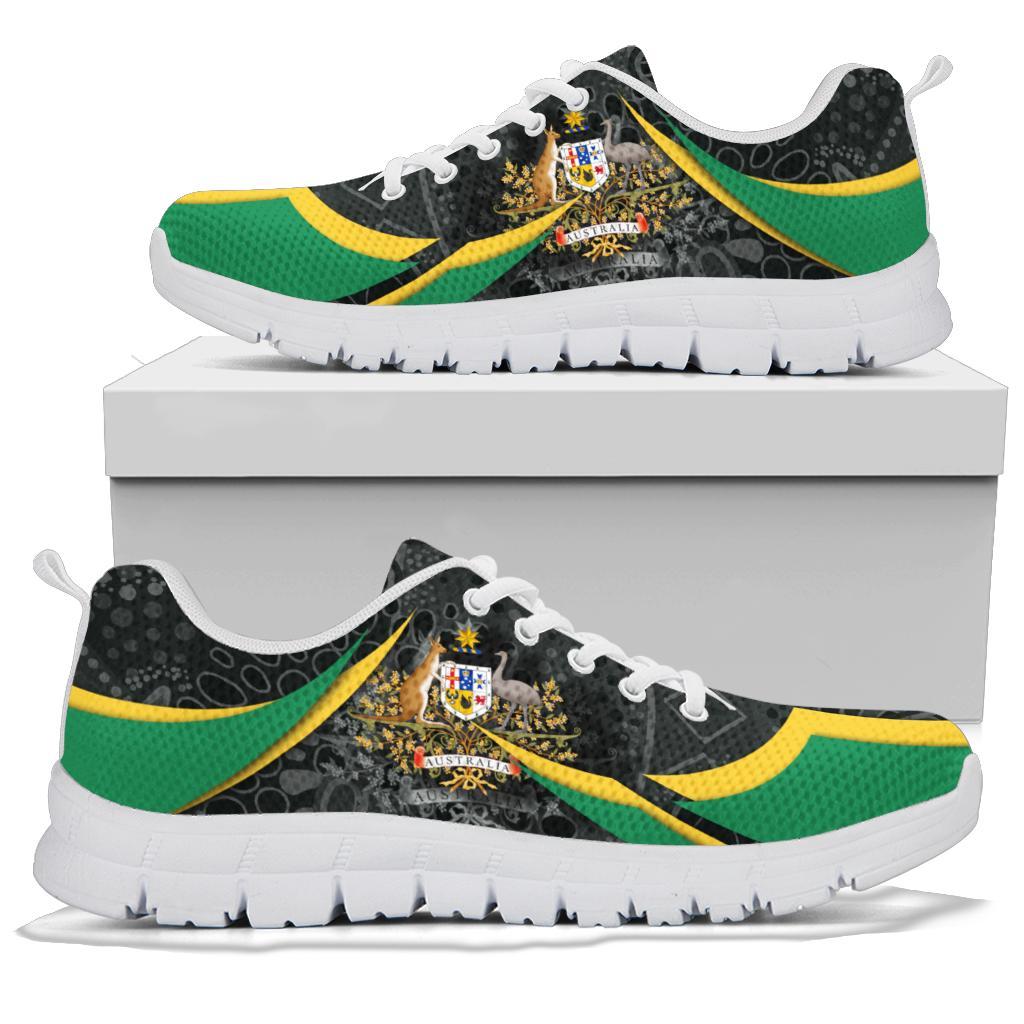 aboriginal-sneakers-australian-coat-of-arms-aussie-spirit-green
