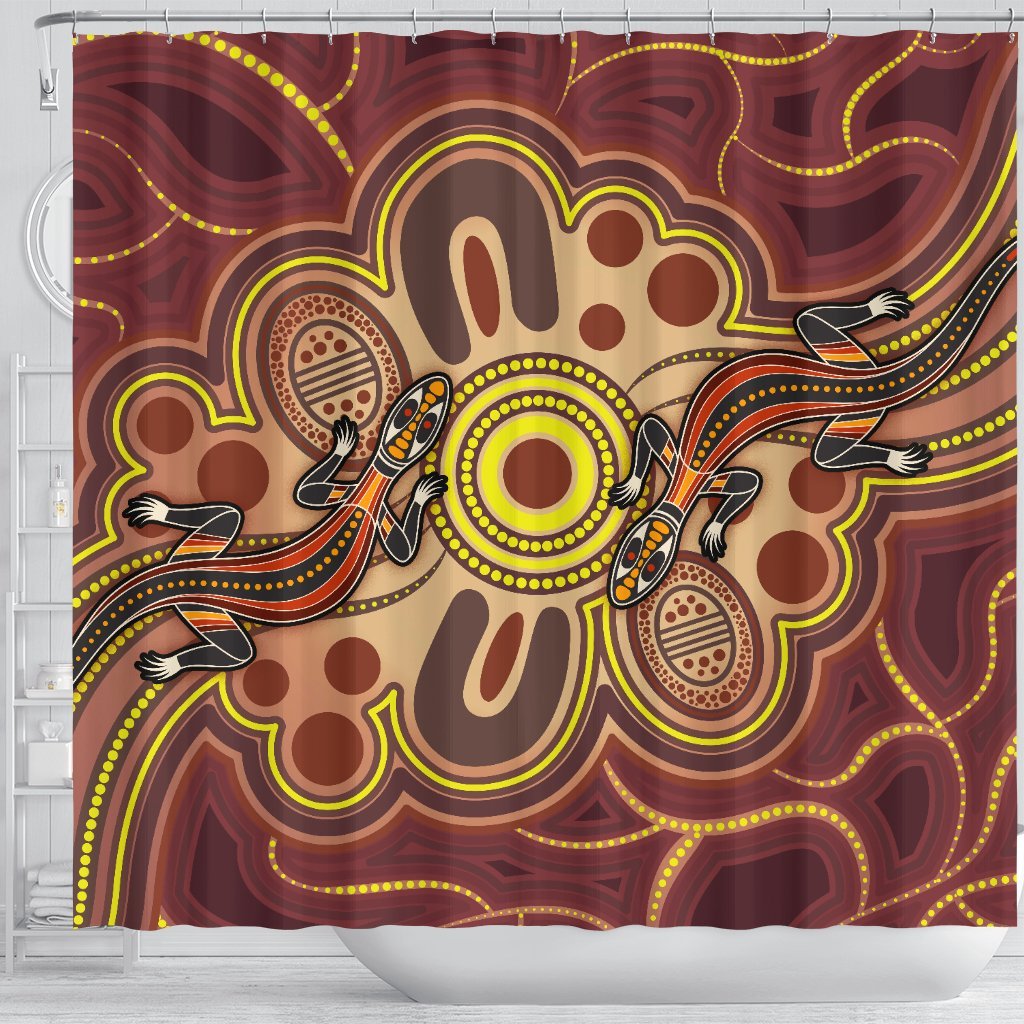 aboriginal-shower-curtain-indigenous-lizard-dot-painting-art