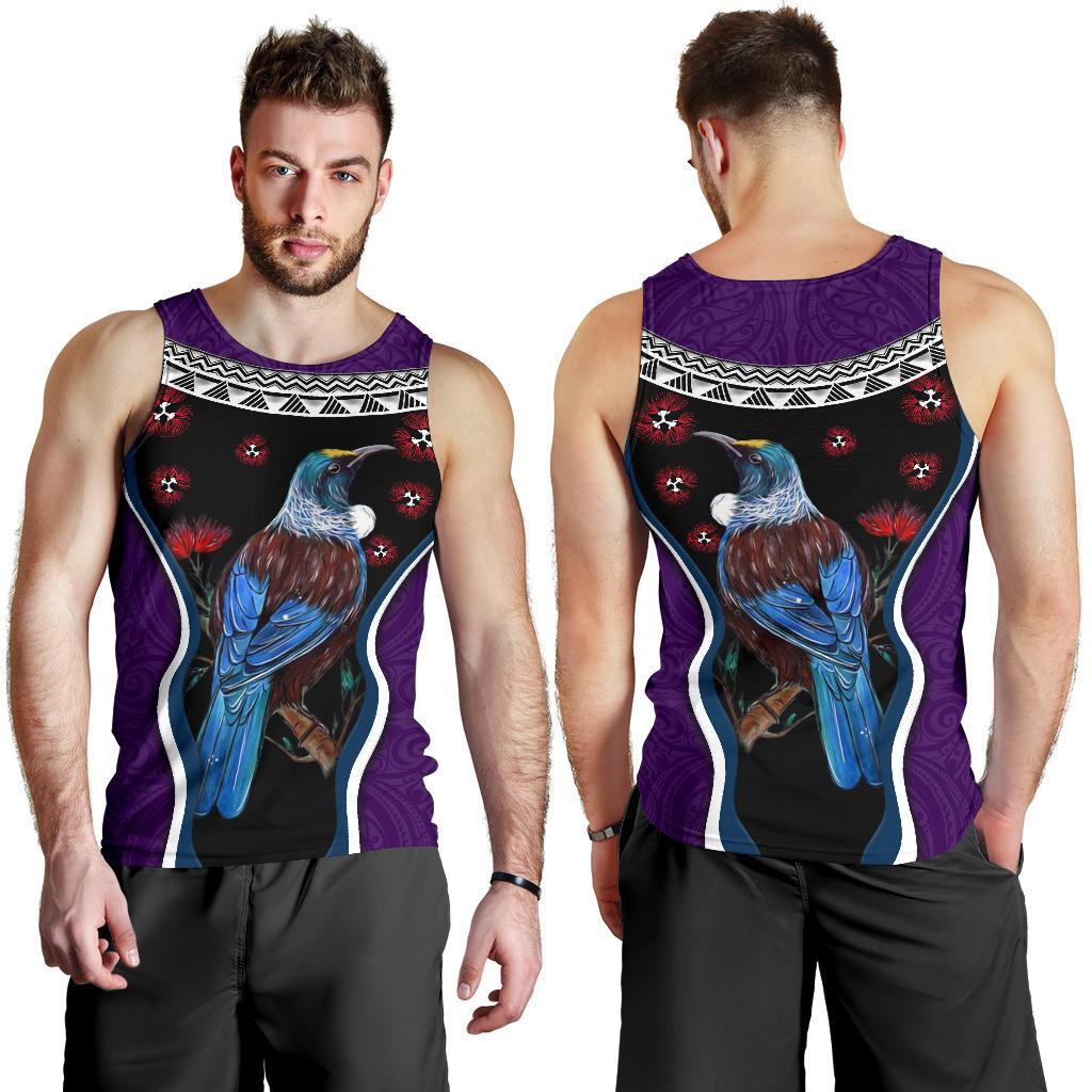 new-zealand-tui-bird-men-tank-top-pohutukawa-purple