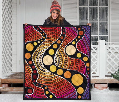 aboriginal-premium-quilt-australia-colorful-circle-dot-painting-art