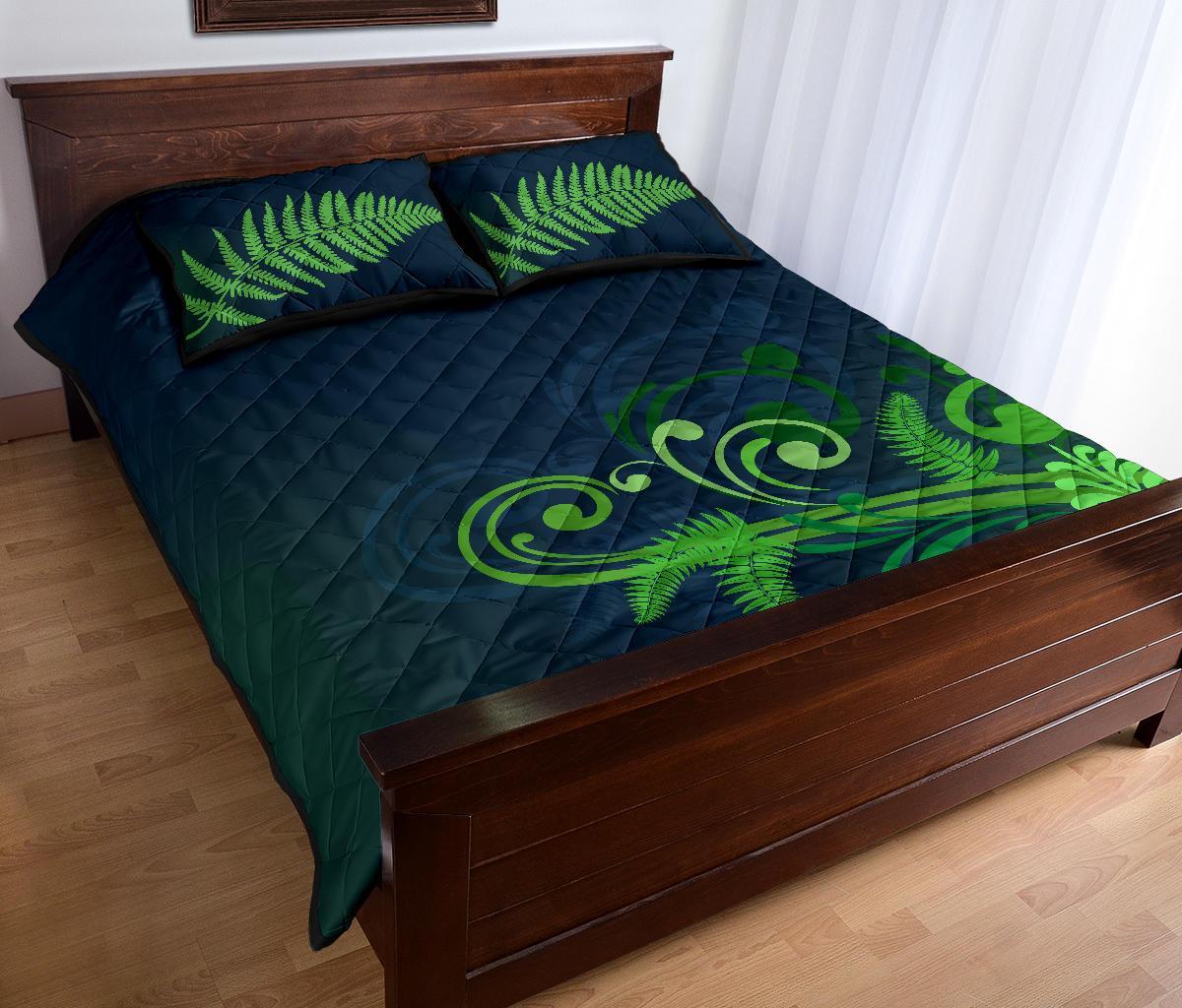 quilt-bed-set-nz-silver-fern-green