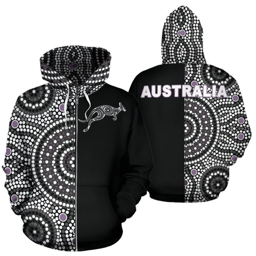 aboriginal-zip-up-hoodie-kangaroo-patterns-circle-dot-painting-ver01