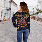 Adelaide Women Off Shoulder Sweater Indigenous Crows - Vibe Hoodie