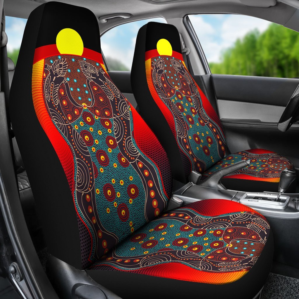 car-set-cover-aboriginal-sublimation-dot-pattern-style-red