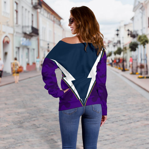 Melbourne Women's Off Shoulder Sweater Storm Anzacday - Vibe Hoodie