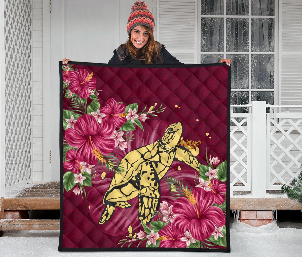 new-zealand-premium-quilt-turtle-polynesian-hibiscus