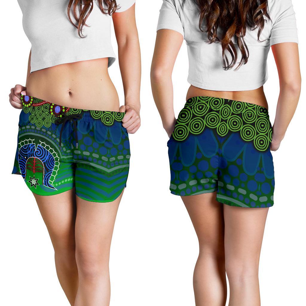 Torres Strait  All Over Print Women's Shorts - Dhari And Dot Patterns - Vibe Hoodie