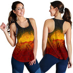 Aboriginal Women's Racerback Tank, Australian Map with  Indigenous Color - Vibe Hoodie