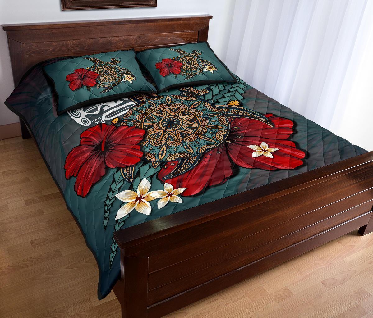 marquesas-islands-quilt-bed-set-blue-turtle-tribal