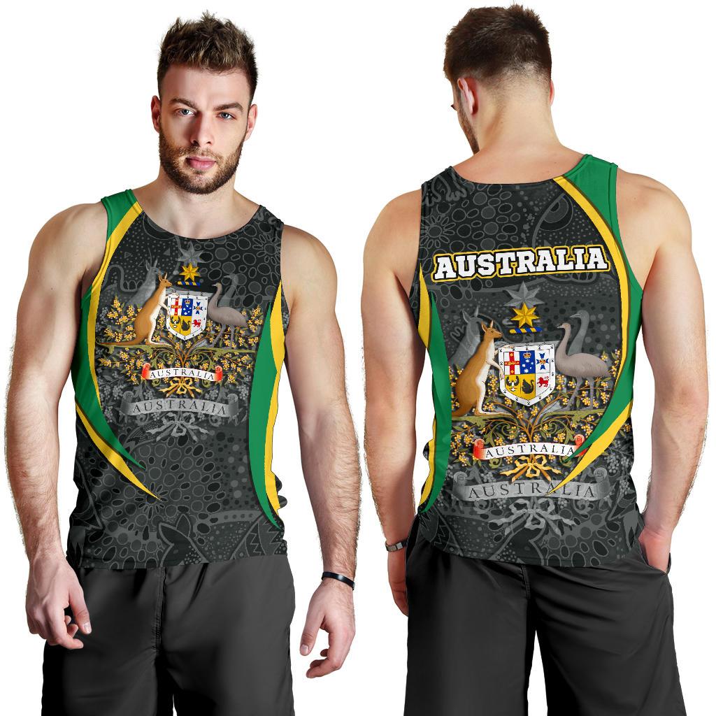 aboriginal-mens-tank-top-australian-coat-of-arms-aussie-spirit-green