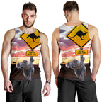 men-tank-top-koala-mens-tank-kangaroo-sign-sunset-landscape-art